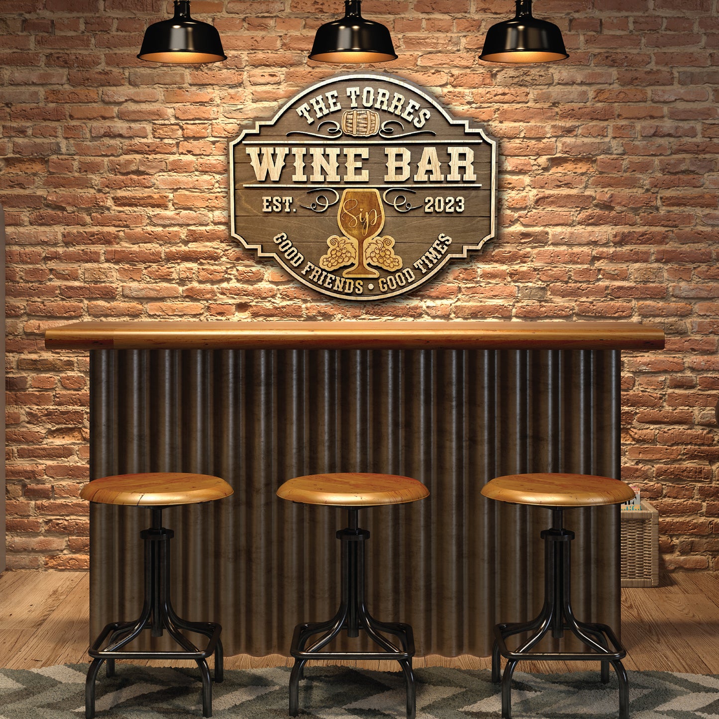 Personalized Wine Bar Sign