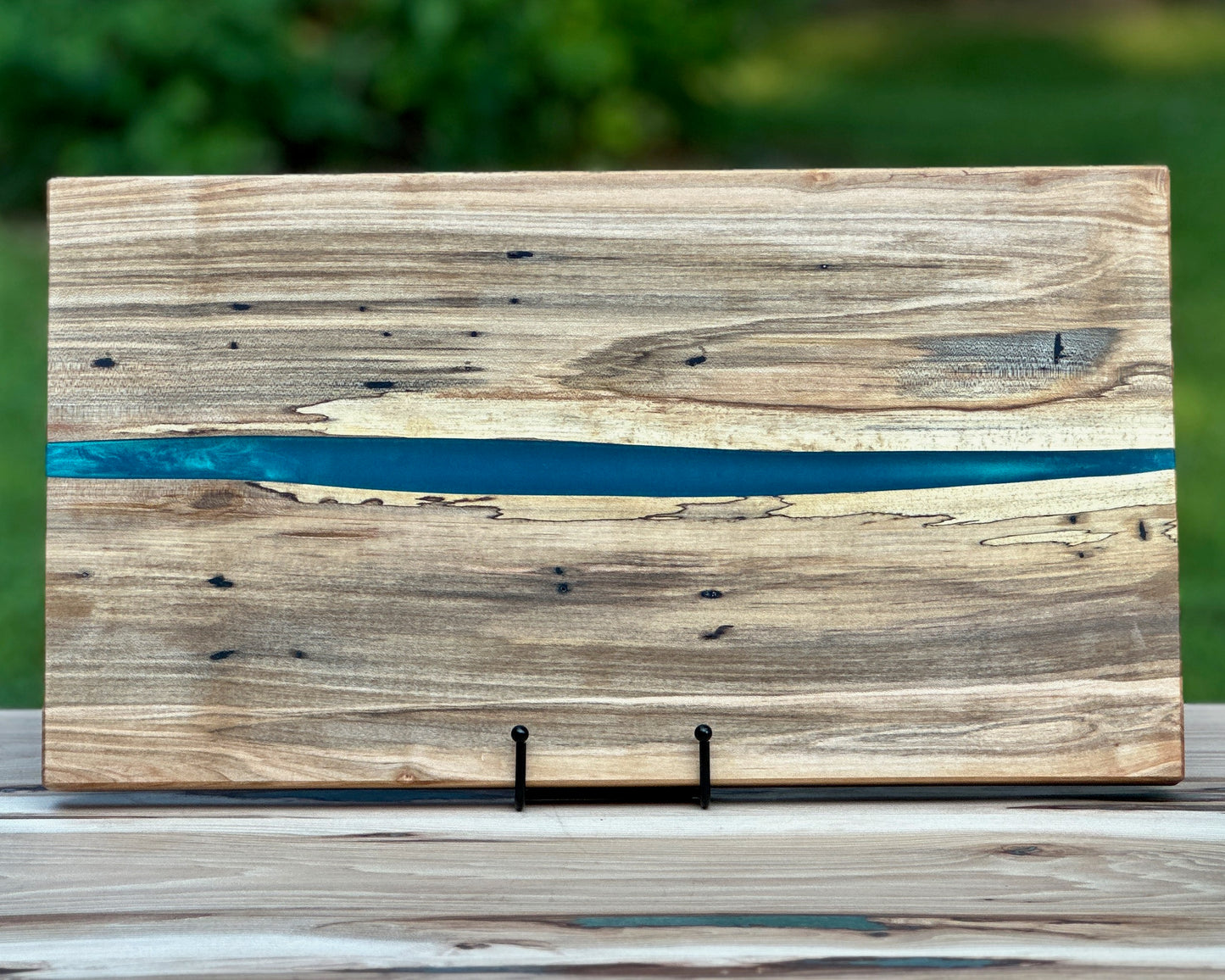 Ambrosia Maple Wood and Deep Purple Epoxy Cutting Board