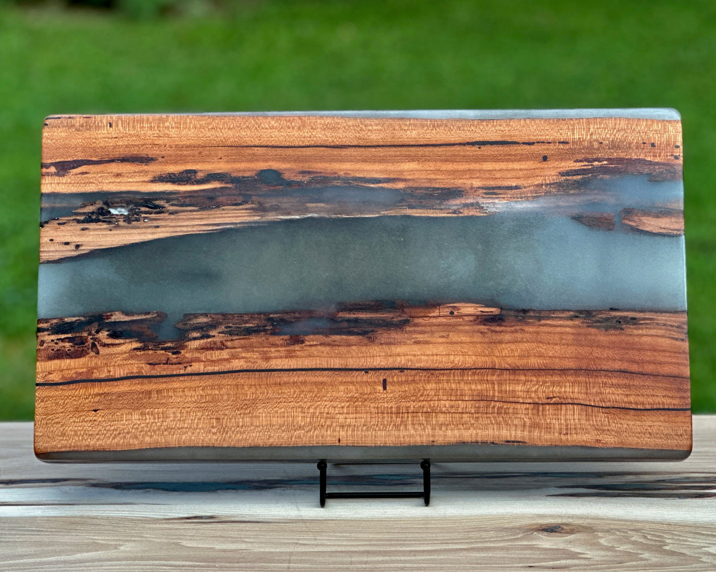 Super Thick Cherry and Smokey Epoxy Cutting Board