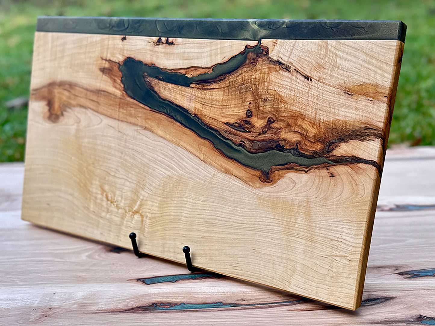 Amazing Hickory Wood Epoxy Cutting Board