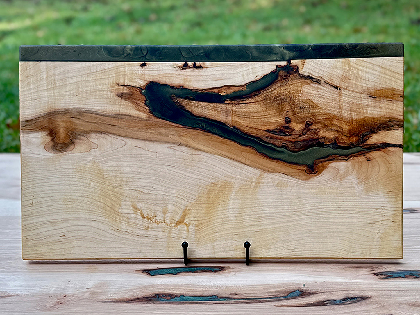 Amazing Hickory Wood Epoxy Cutting Board