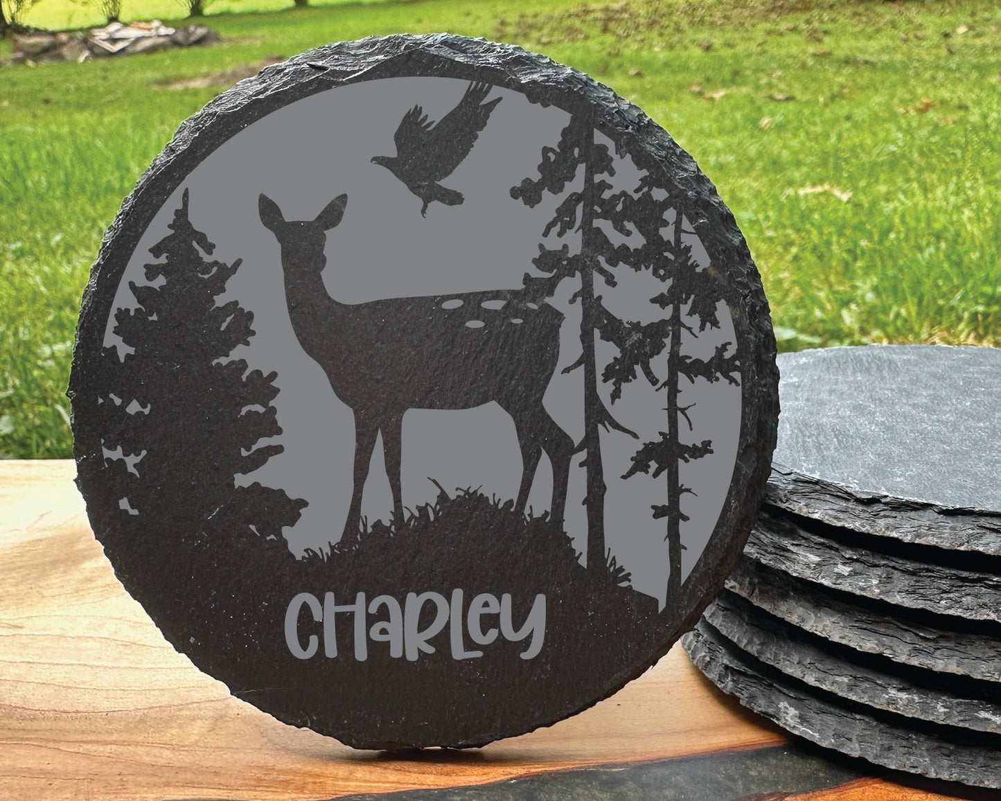 Personalized Wildlife Slate Coaster