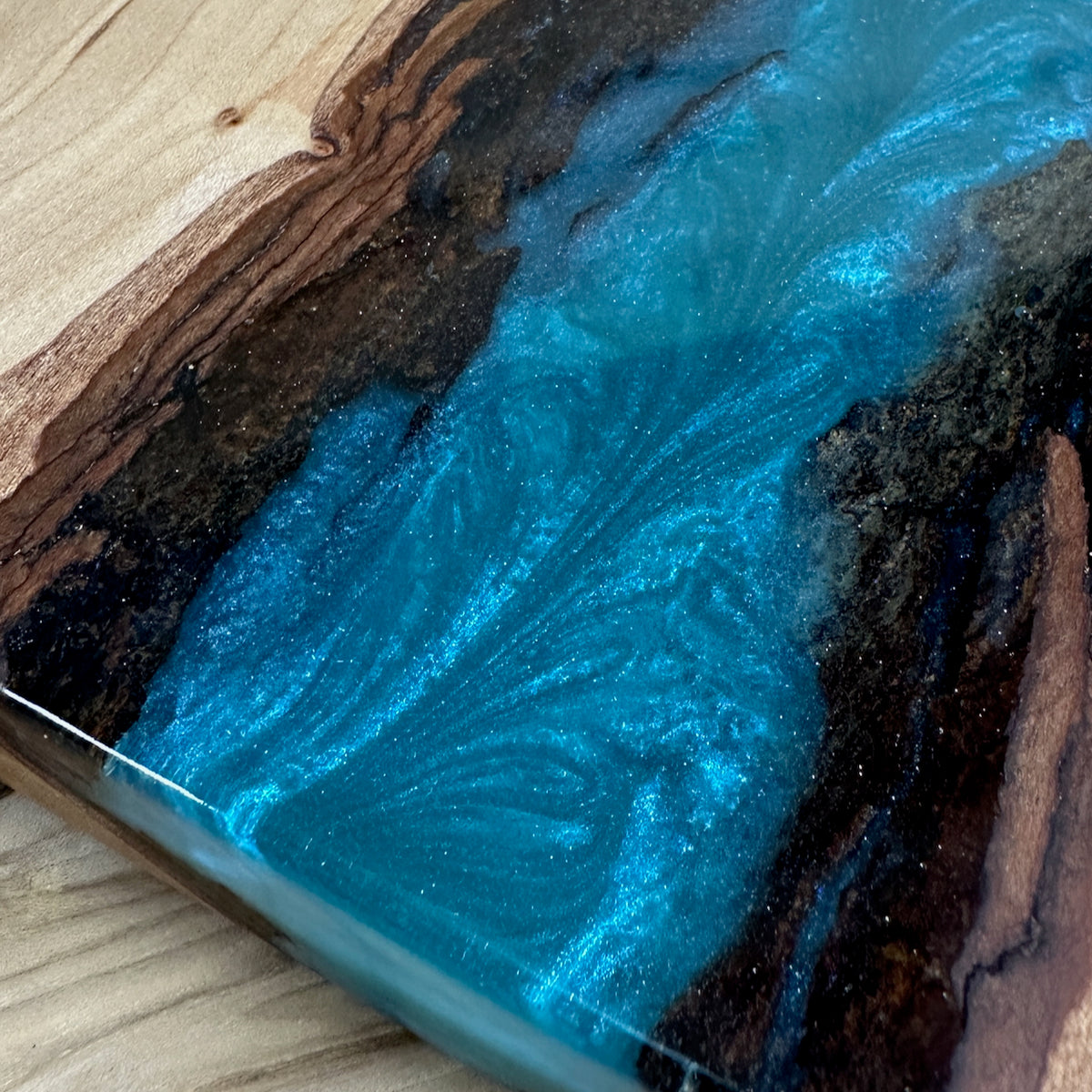 Handcrafted Epoxy Elm Hardwood Cutting Board
