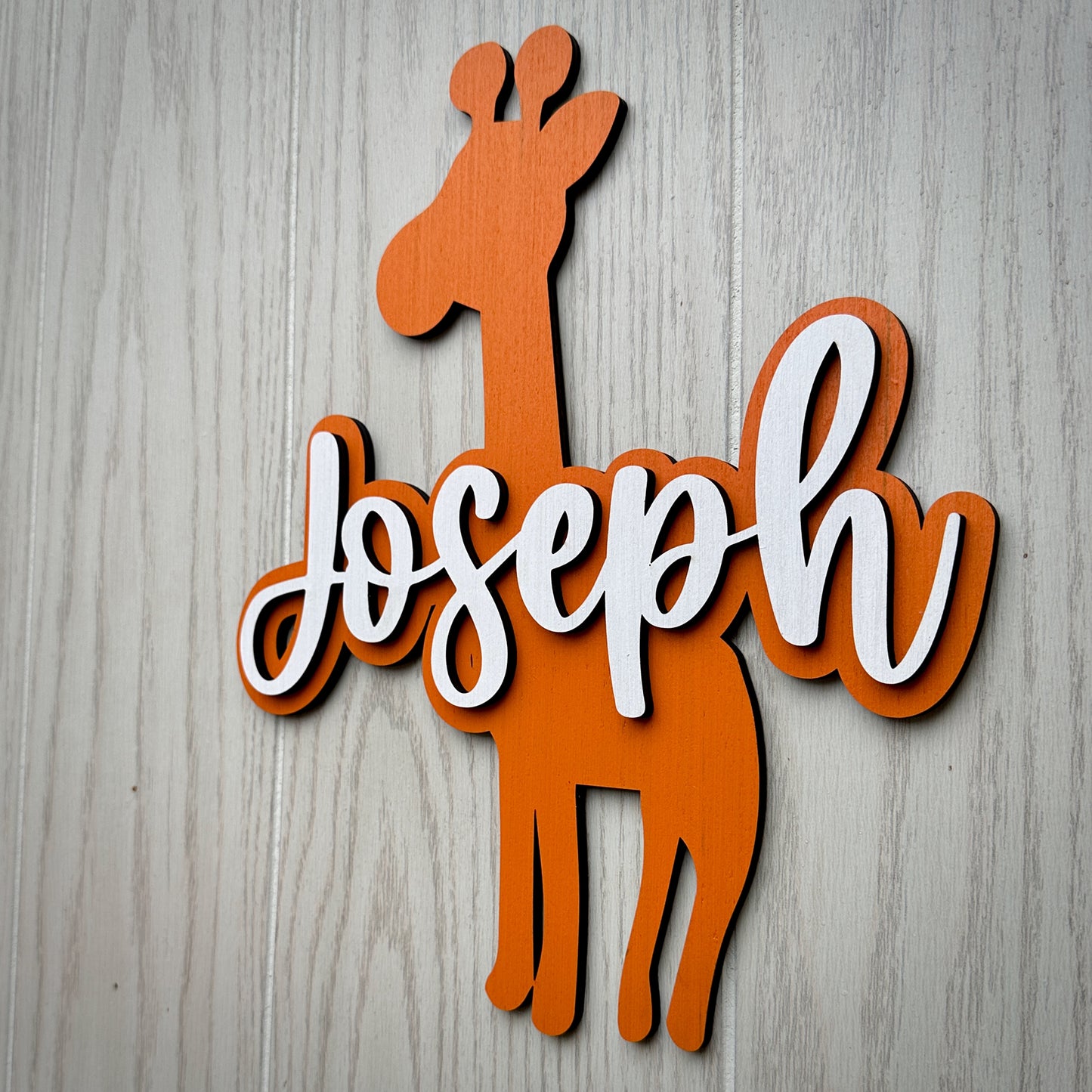 Baby Giraffe Nursery Name Sign