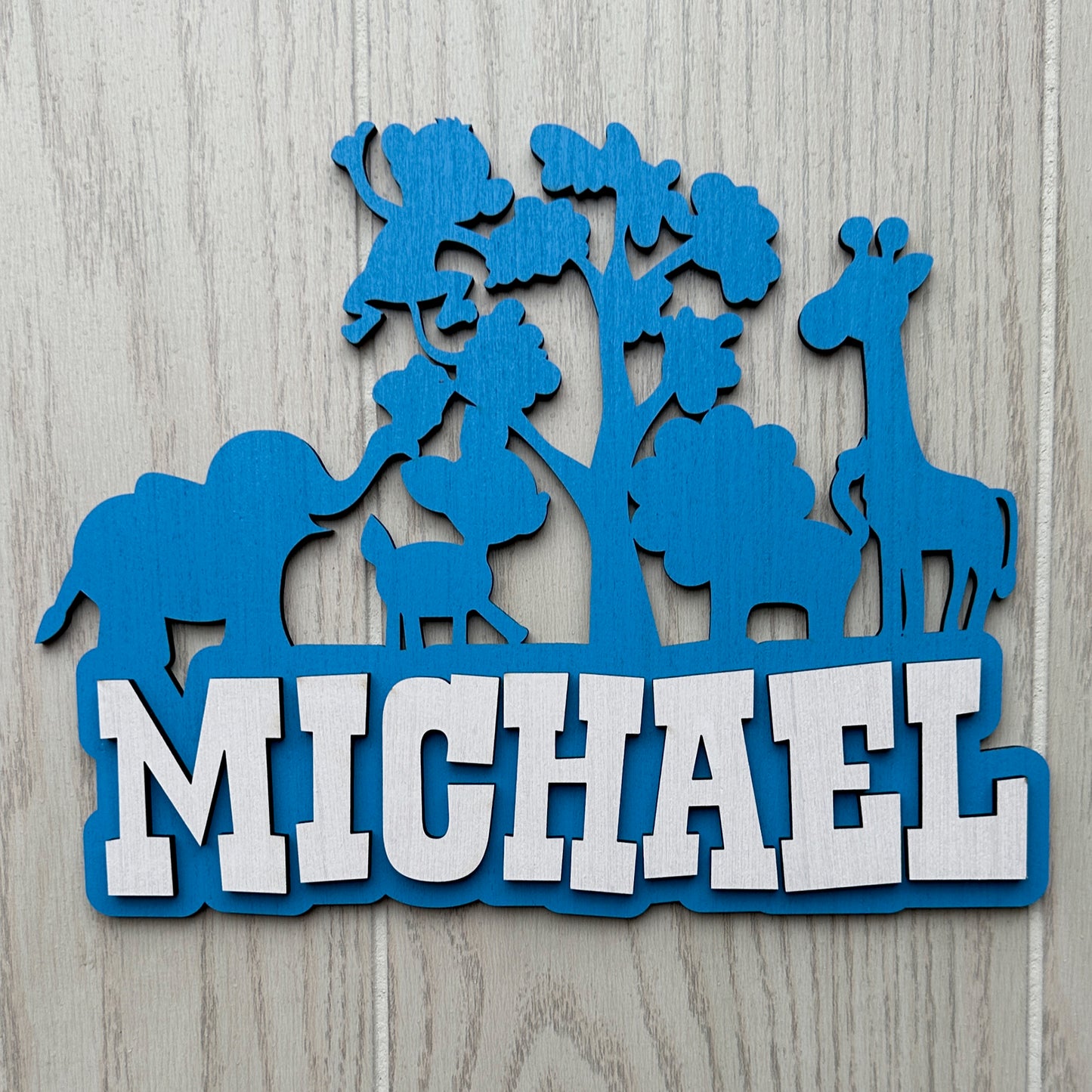 Zoo Animals Nursery Name Sign