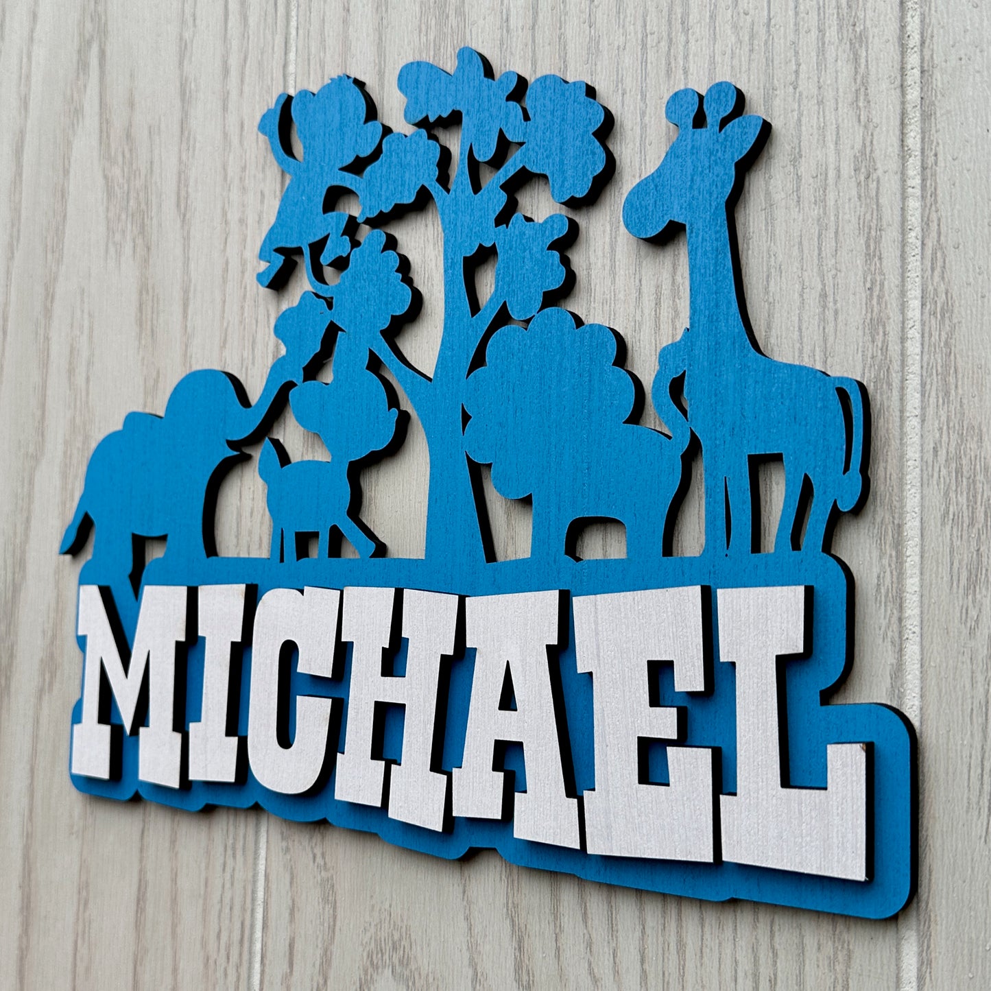 Zoo Animals Nursery Name Sign