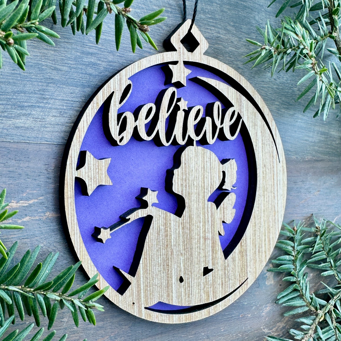 Fairy Believe Wood Ornament