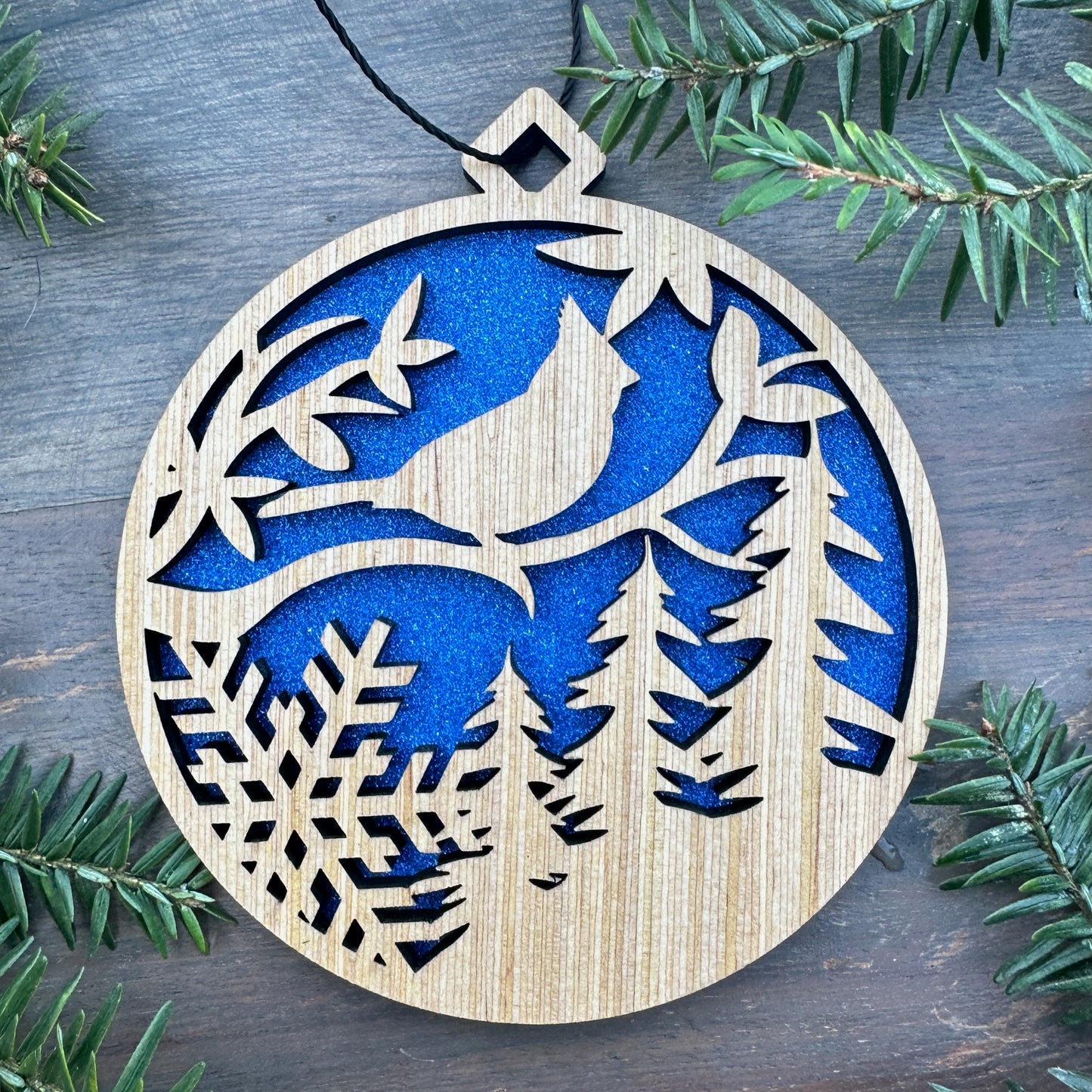 Cardinal Scene Wood Ornament