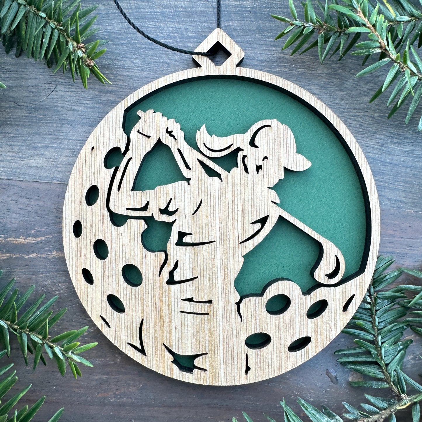 Female Golfer Wood Ornament
