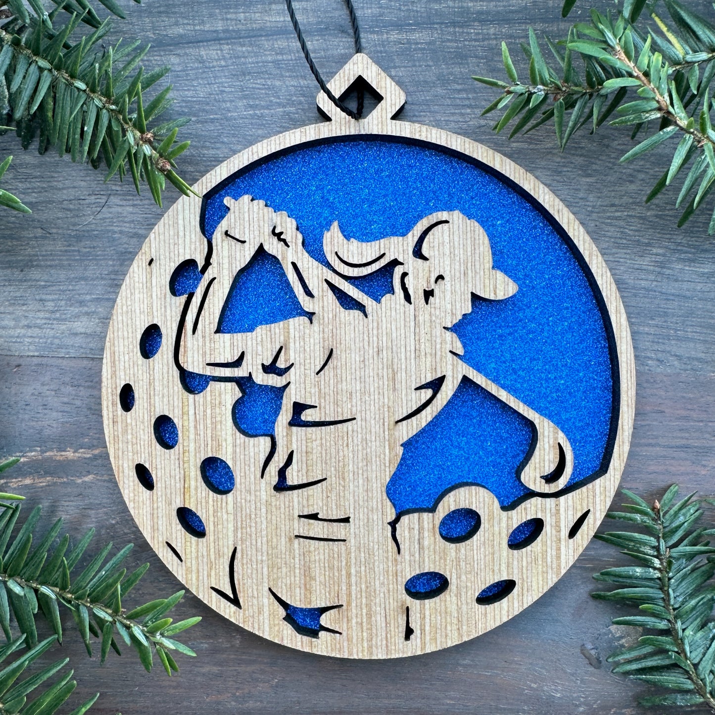 Female Golfer Wood Ornament