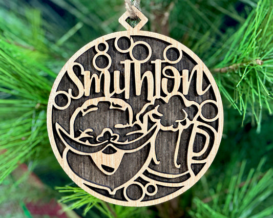 Rustic Smithton, PA Wood Ornament