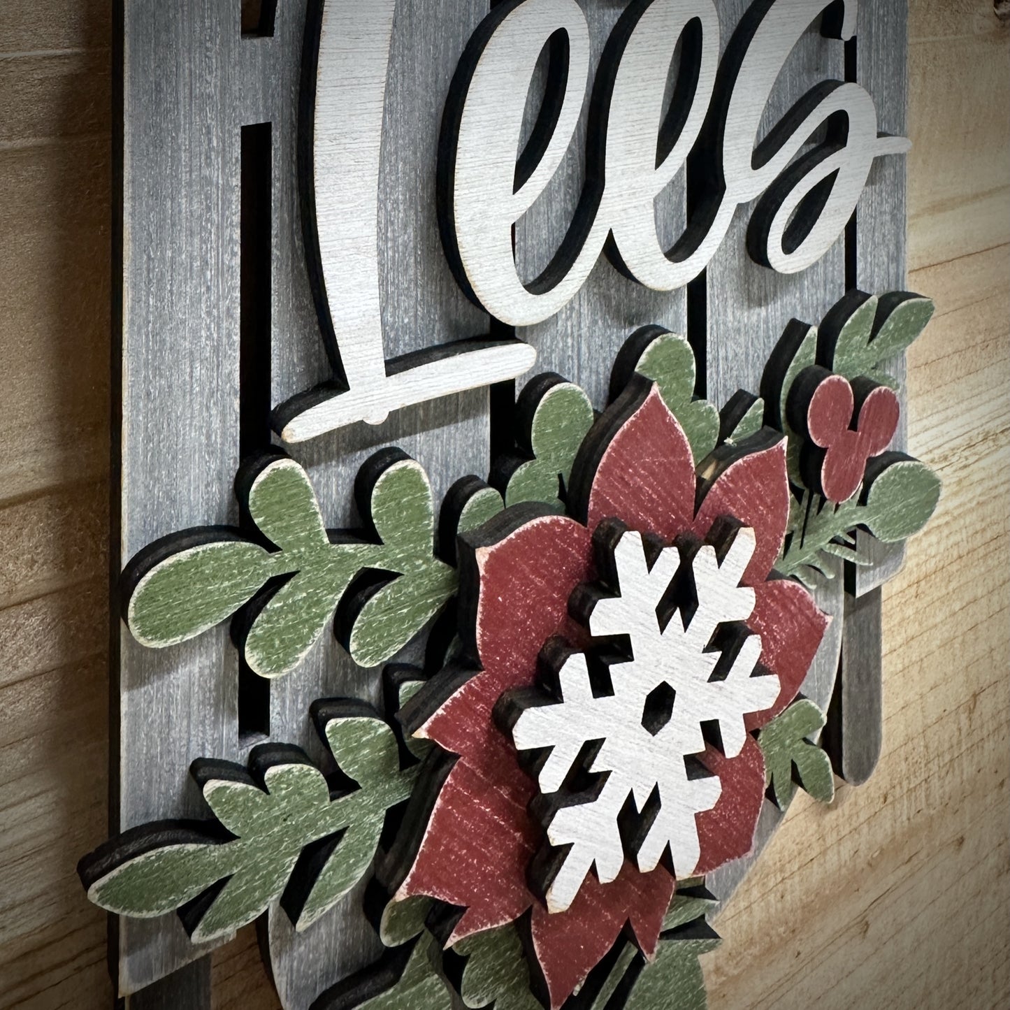 Personalized Rustic Wood Sled Christmas Decoration, Available in 2 sizes