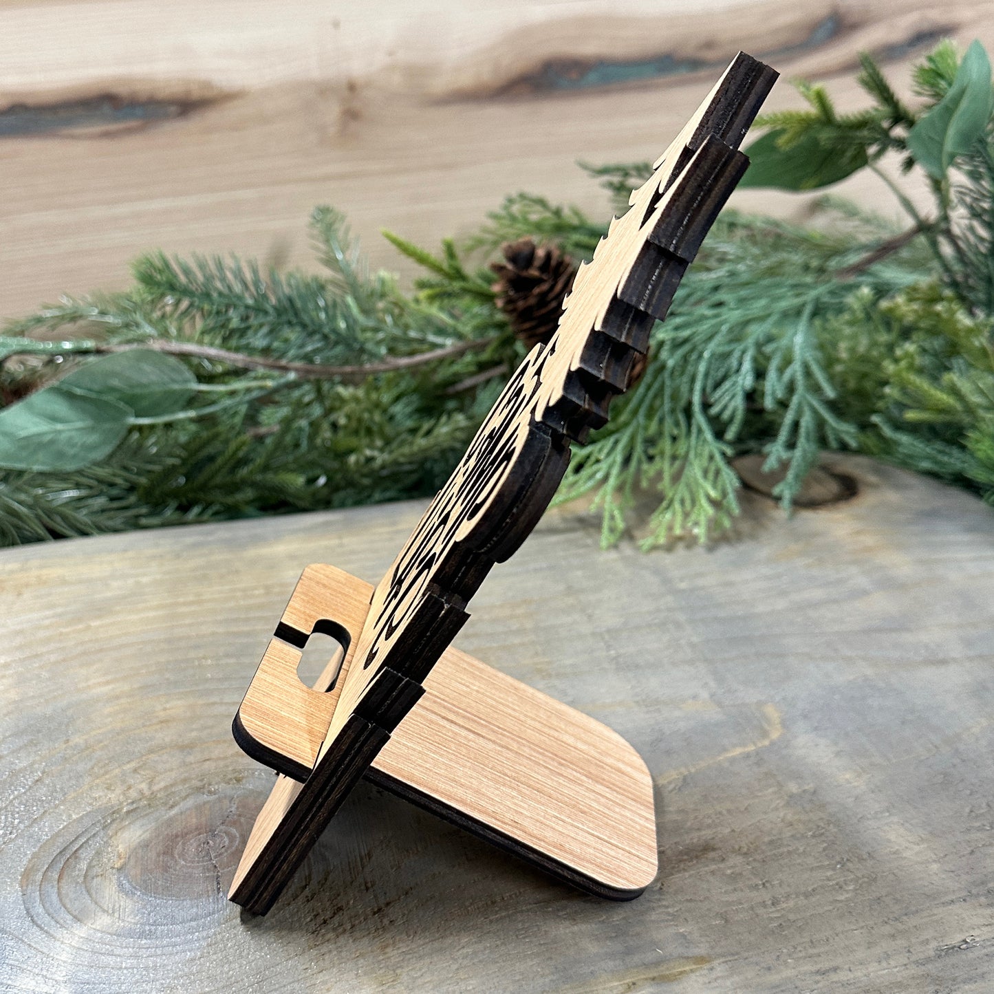Wood Phone Stand and Decor - Camping Life