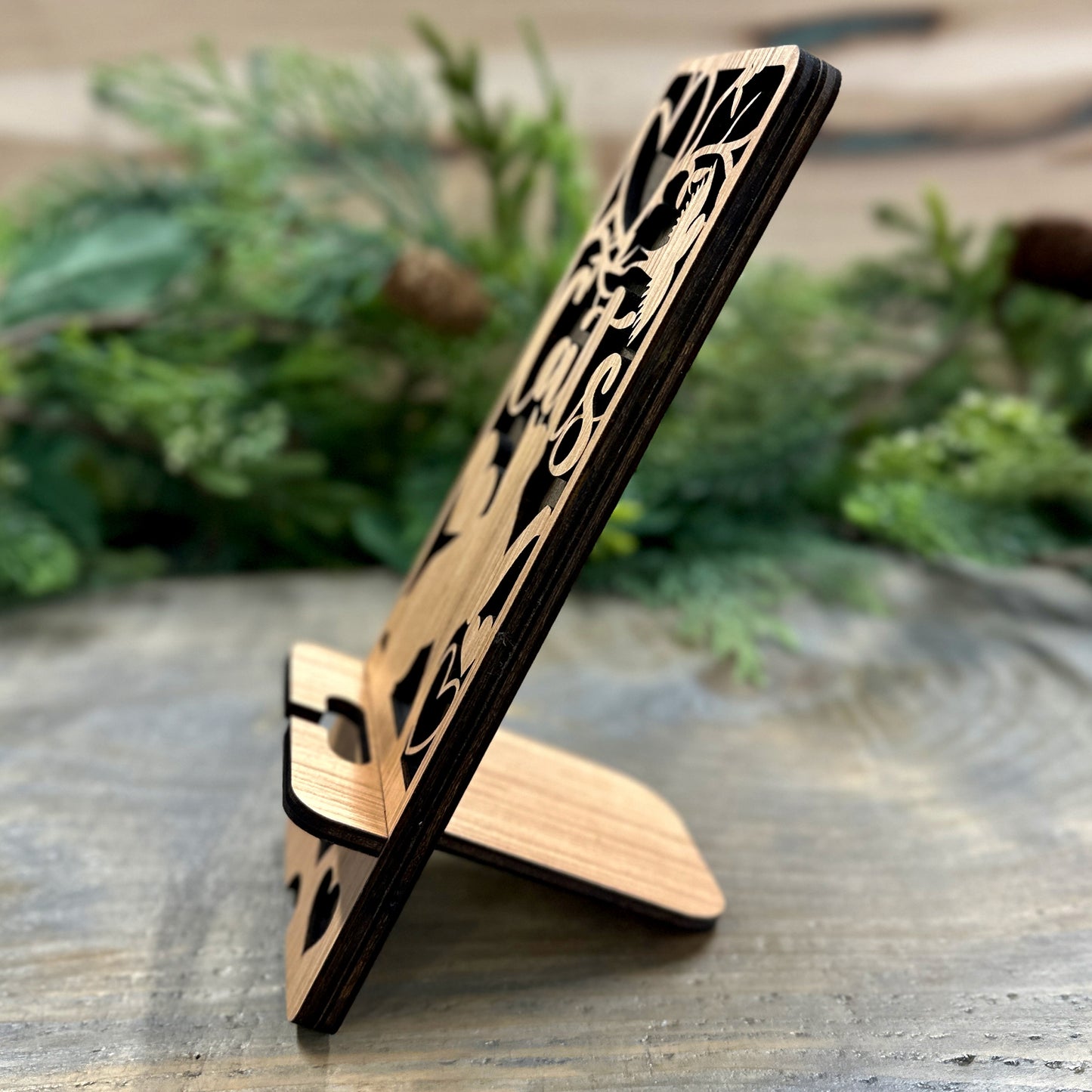 Wood Phone Stand and Decor - I Love Cats