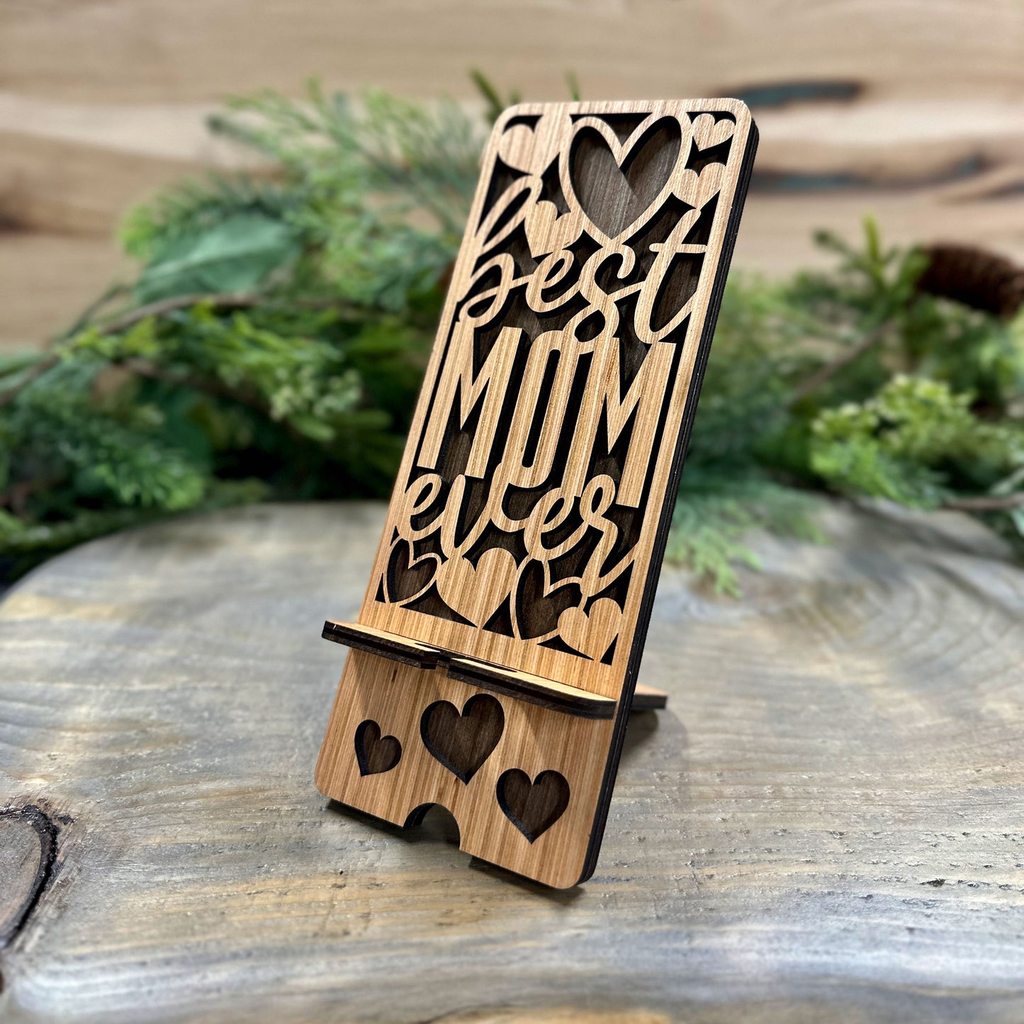 Wood Phone Stand and Decor - Best Mom Ever - Gift for Mom