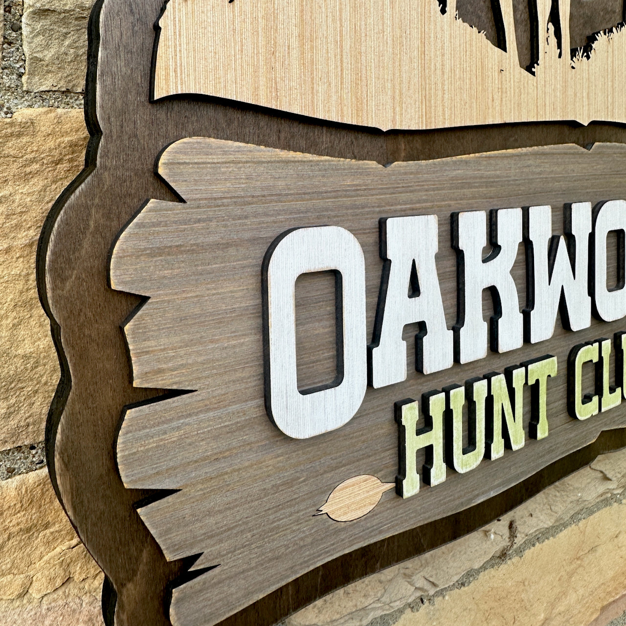 Personalized Rustic Whitetail Buck and Doe Wood Sign