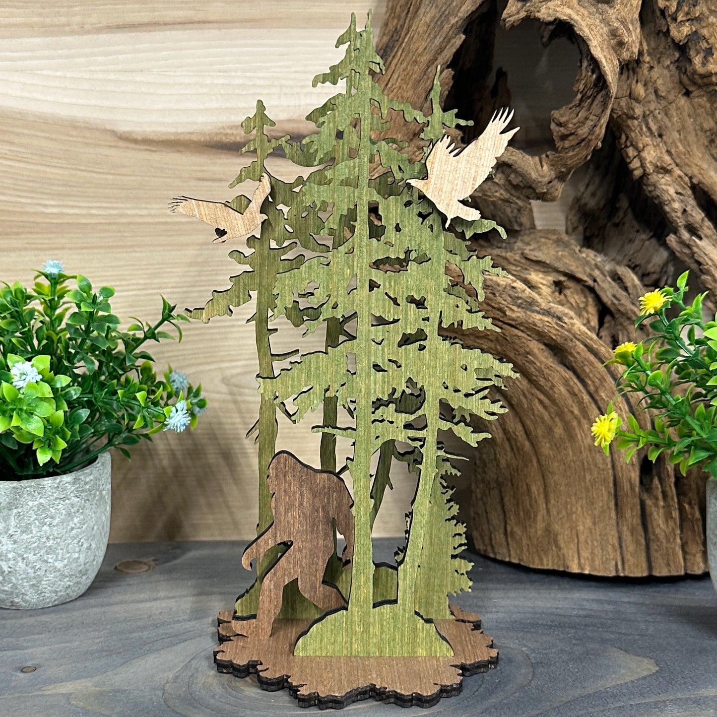 Three Dimension Bigfoot Scene Centerpiece