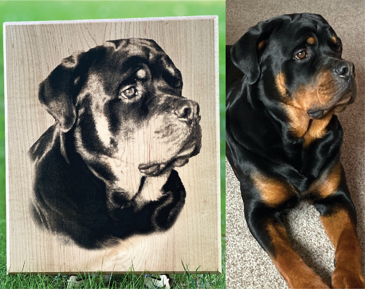 Photos Engraved on Hardwood