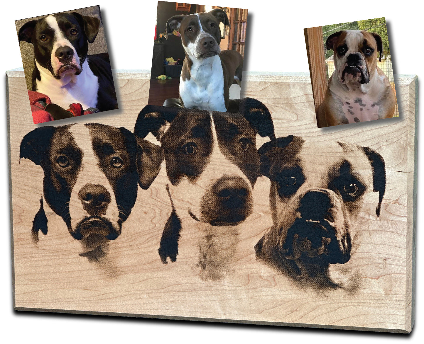 Photos Engraved on Hardwood