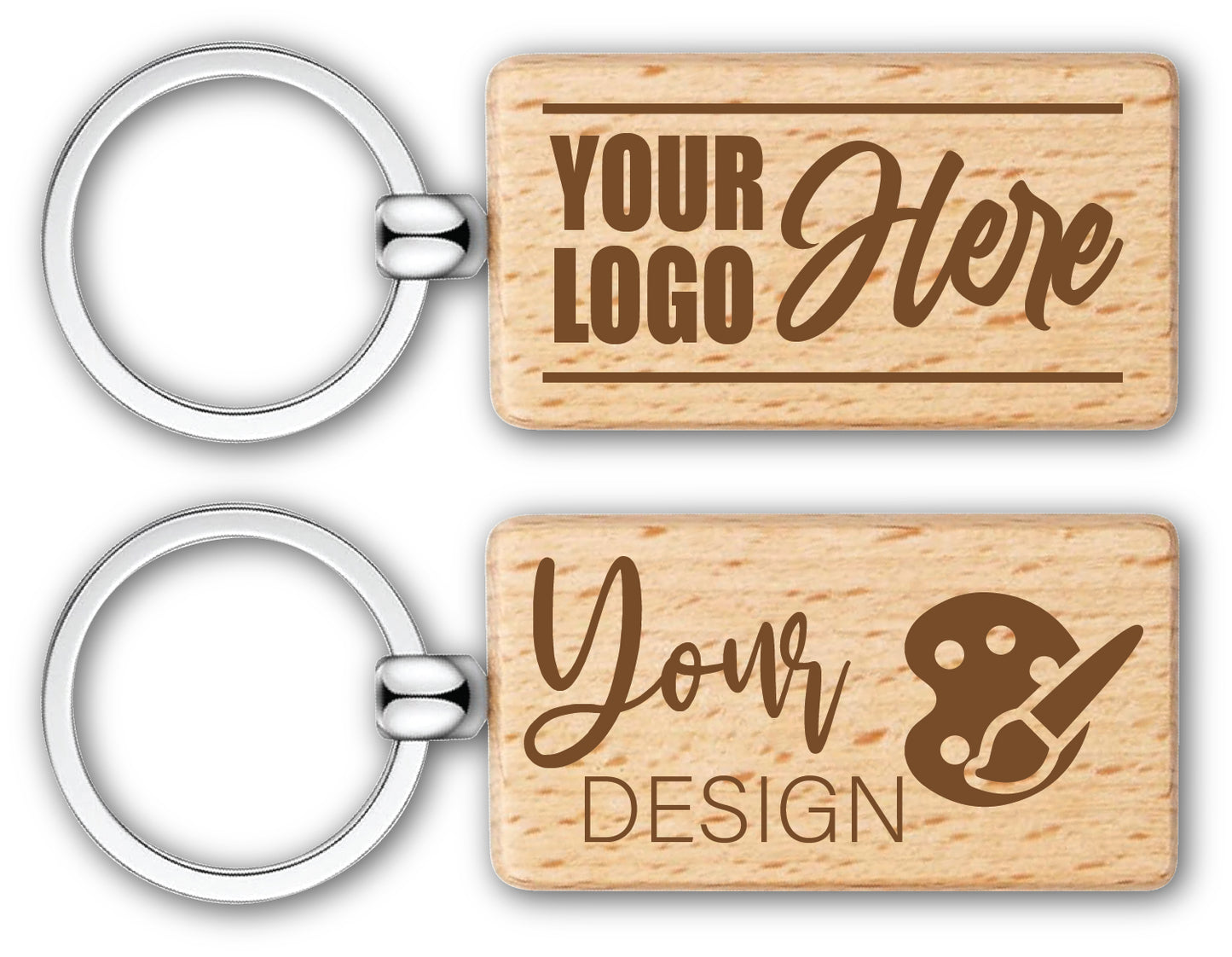 Personalized Rectangle Wood Keychain