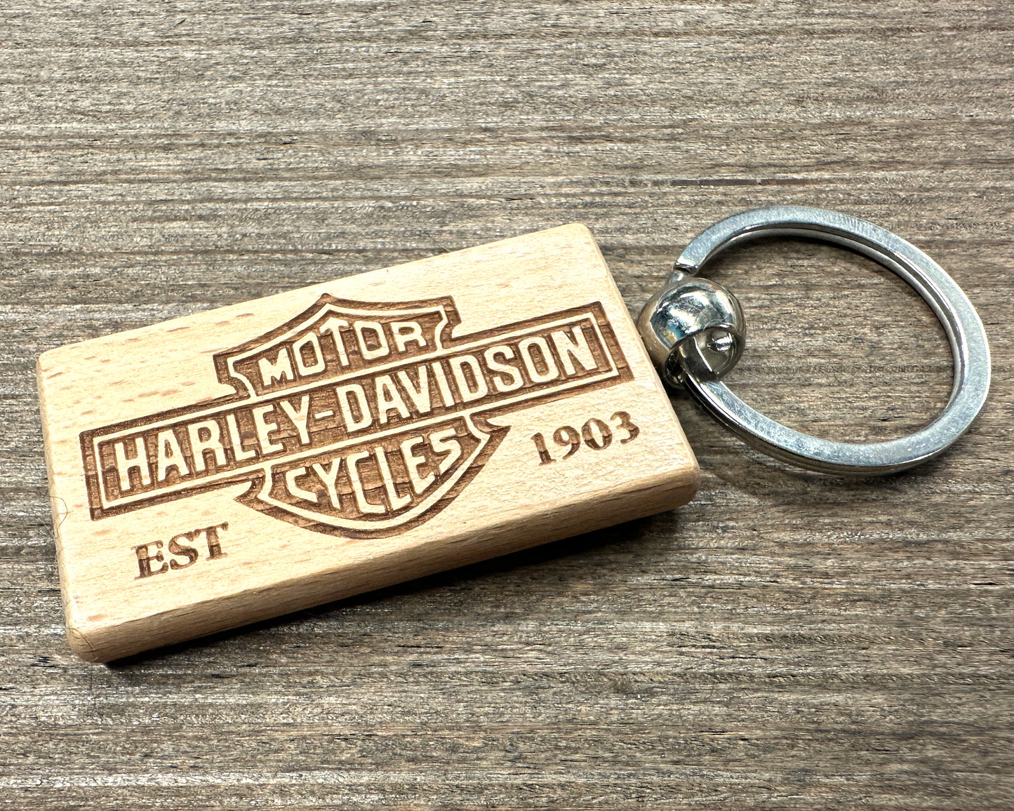 Personalized Rectangle Wood Keychain