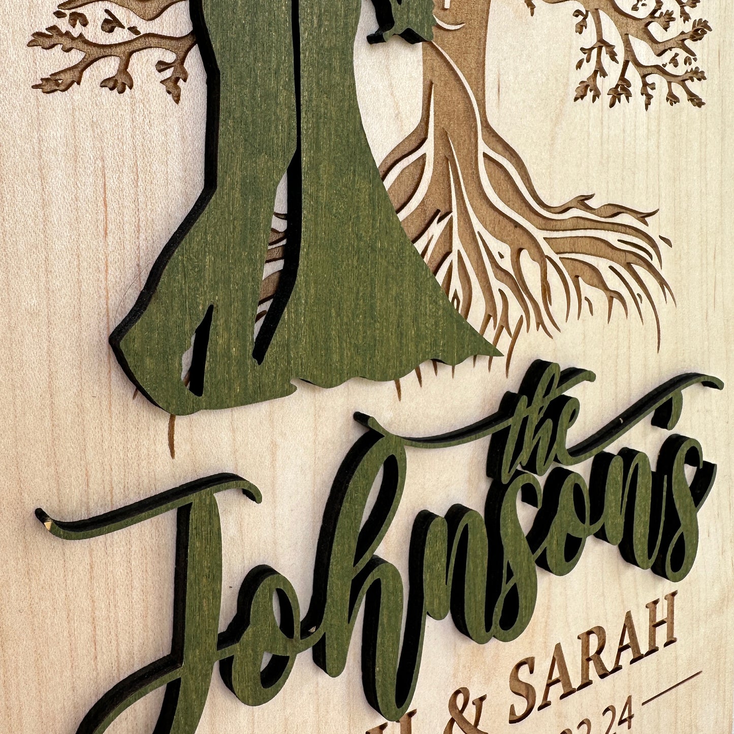 Personalized Tree of Life Engraved and Raised Cut Wedding Gift