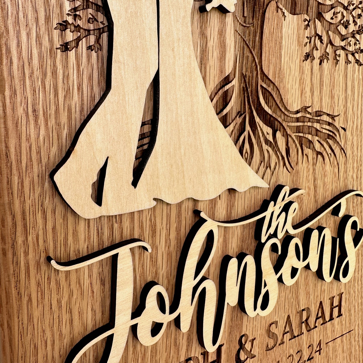 Personalized Tree of Life Engraved and Raised Cut Wedding Gift