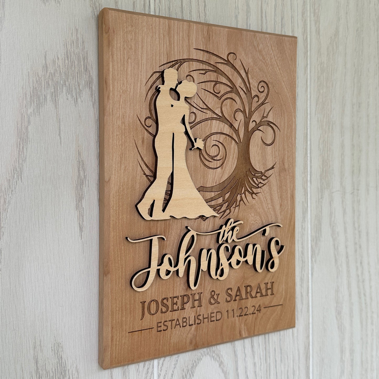 Personalized Whimsical Hard Engraved and Raised Cut Wedding Gift