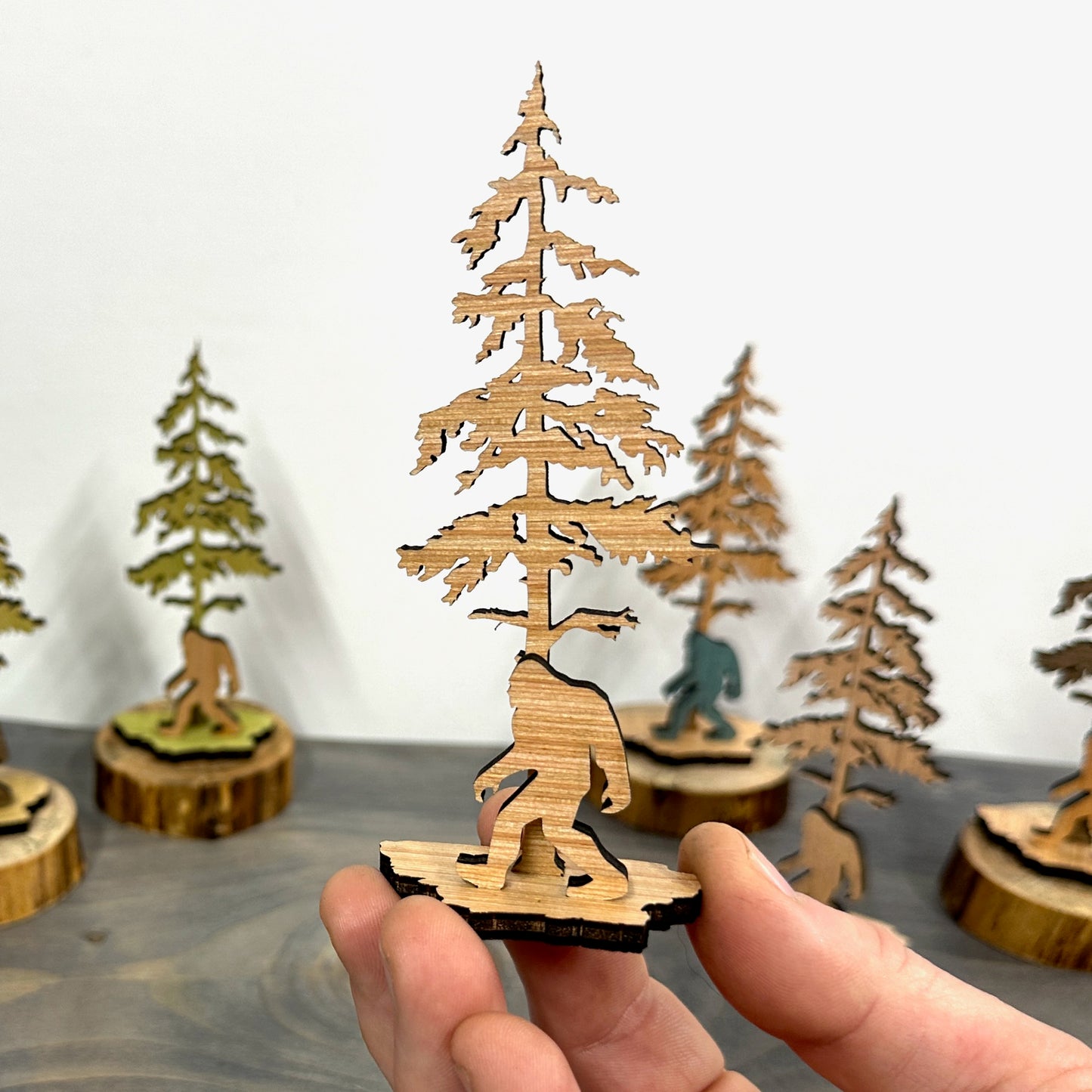 Mini Bigfoot Scene - Laser Cut 5mm Thick Wood