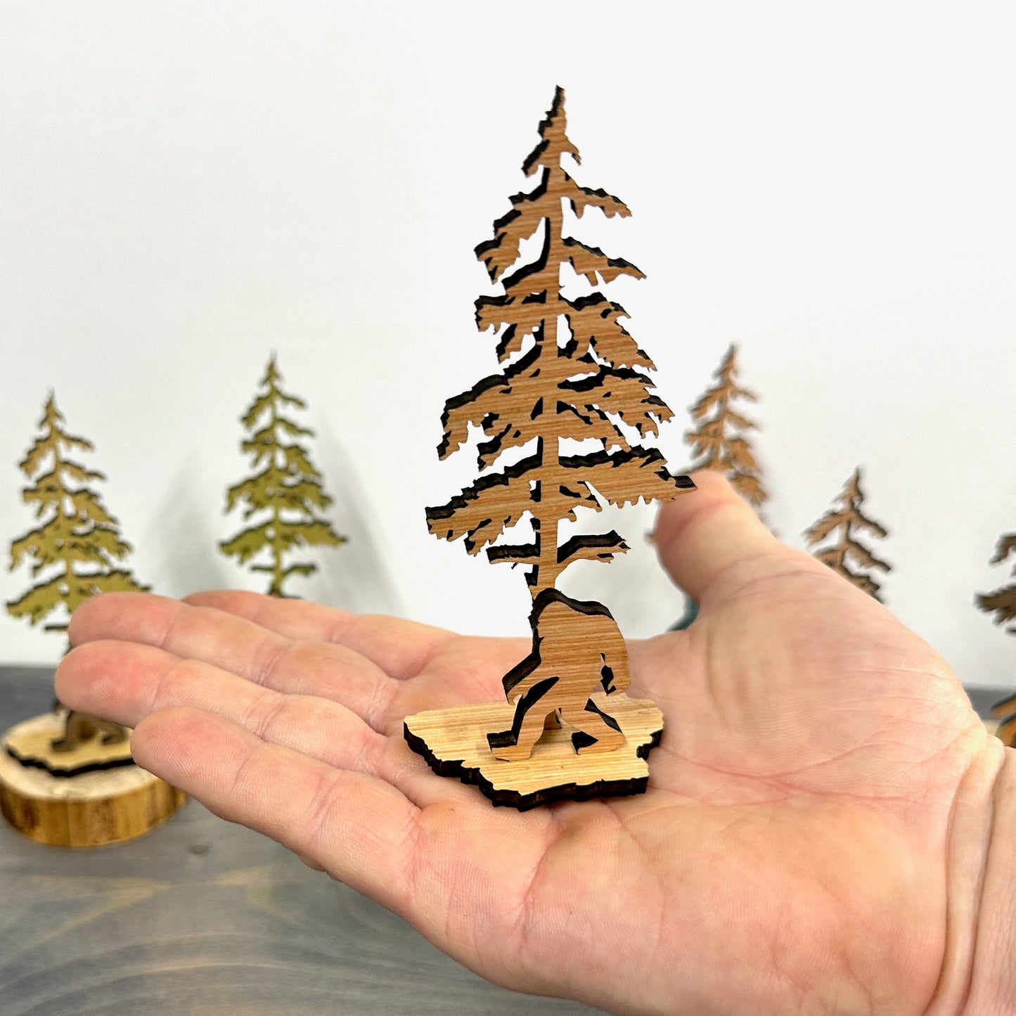 Mini Bigfoot Scene - Laser Cut 5mm Thick Wood