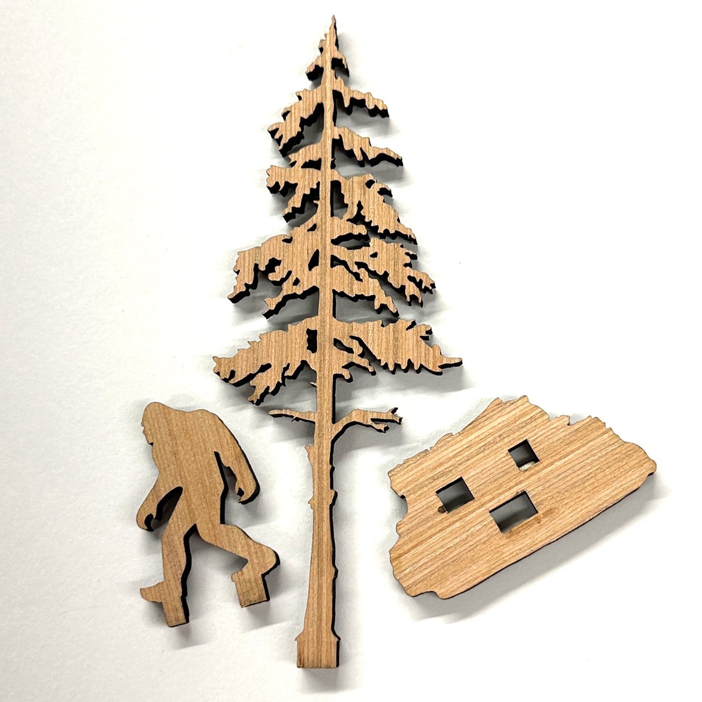 Mini Bigfoot Scene - Laser Cut 5mm Thick Wood