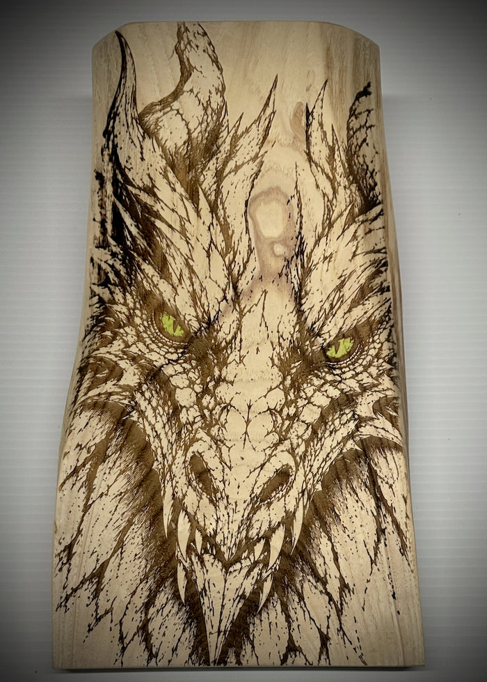 Live Edge Engraved Dragon