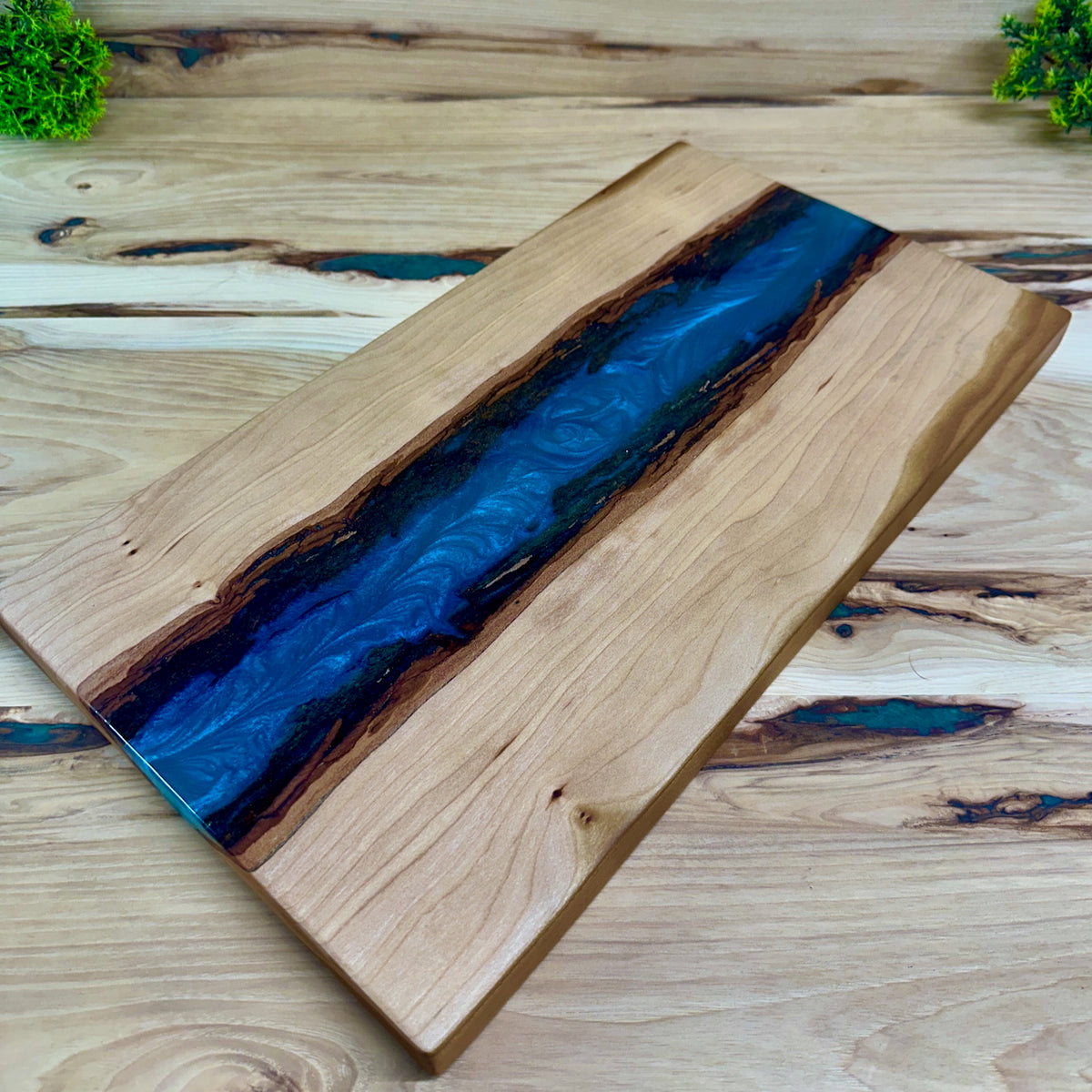 Handcrafted Epoxy Elm Hardwood Cutting Board