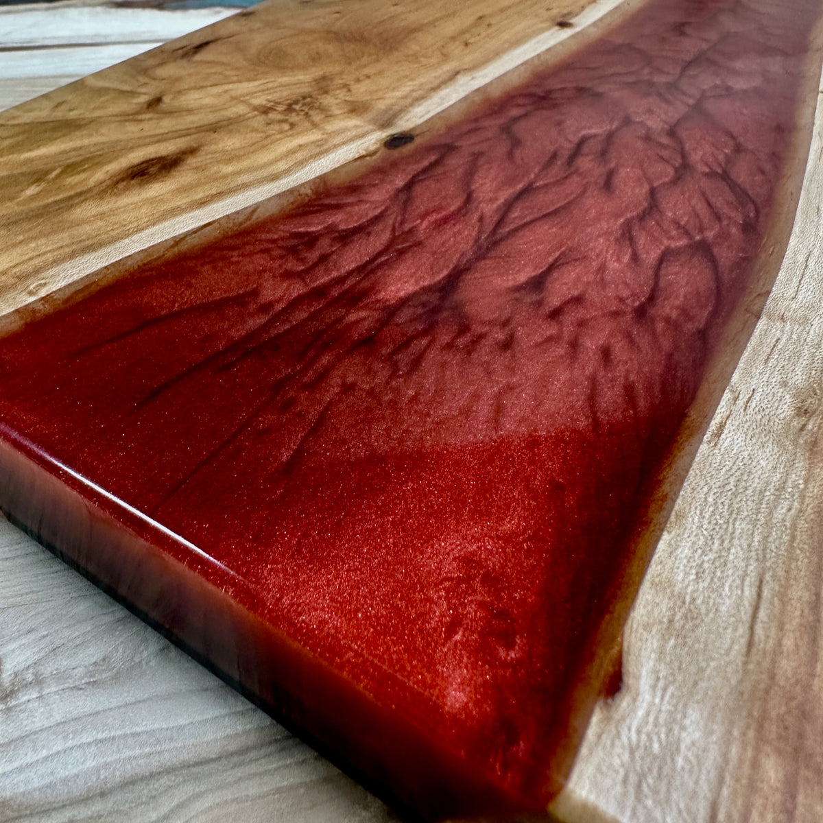 Handcrafted Epoxy Cherry Hardwood Cutting Board
