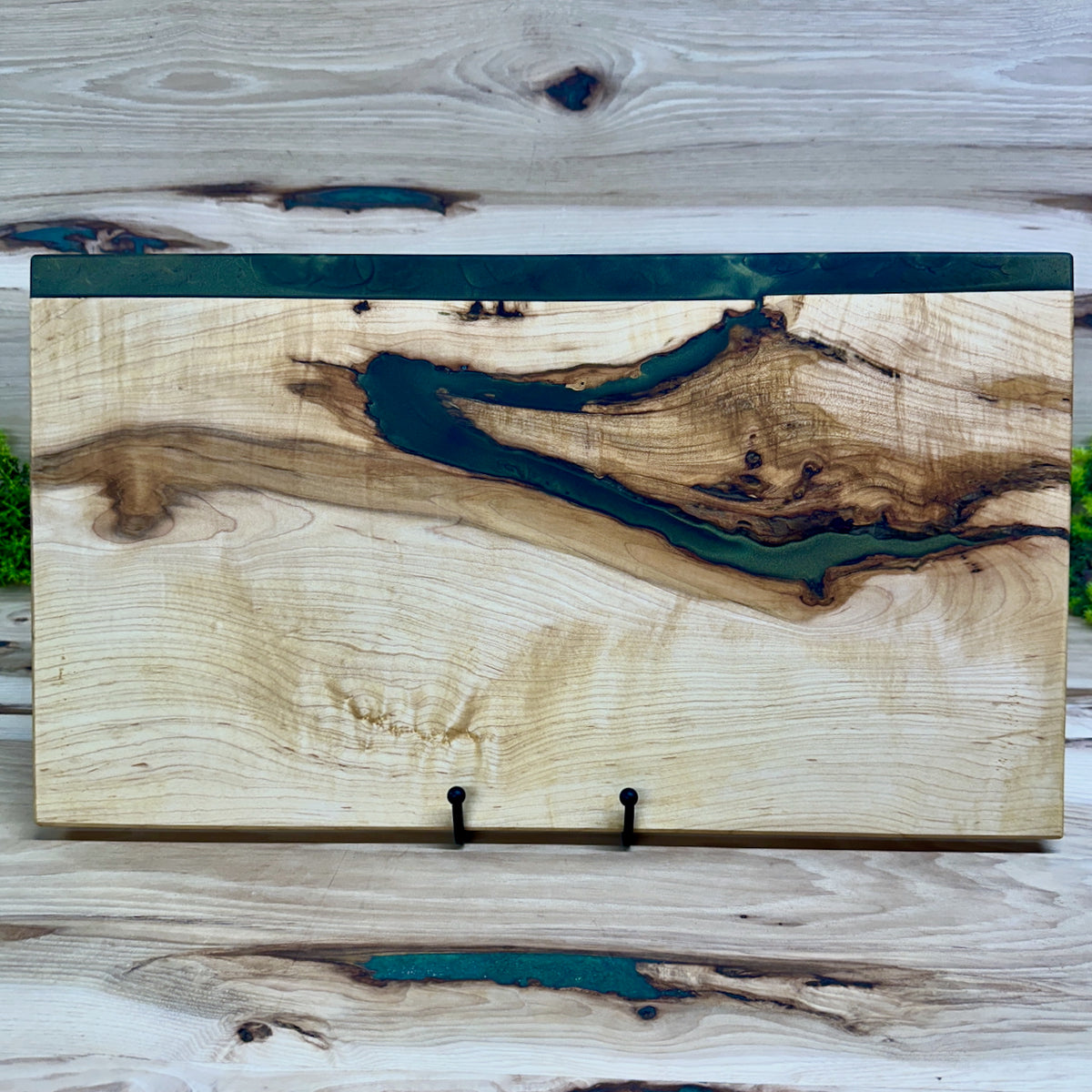 Handcrafted Epoxy Hickory Hardwood Cutting Board