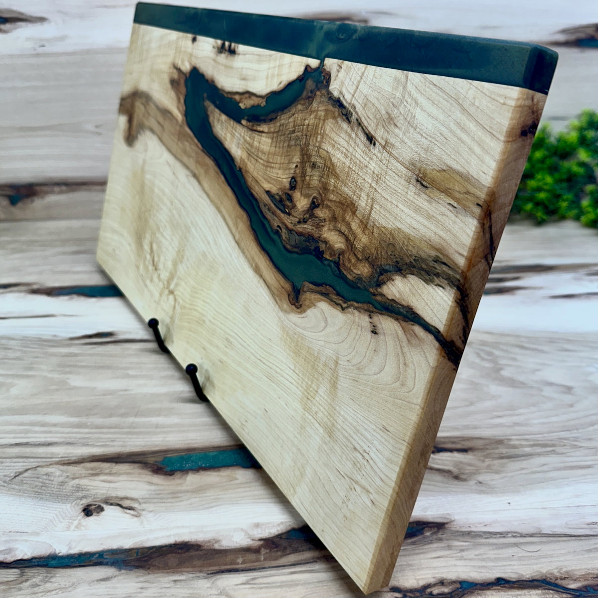 Handcrafted Epoxy Hickory Hardwood Cutting Board