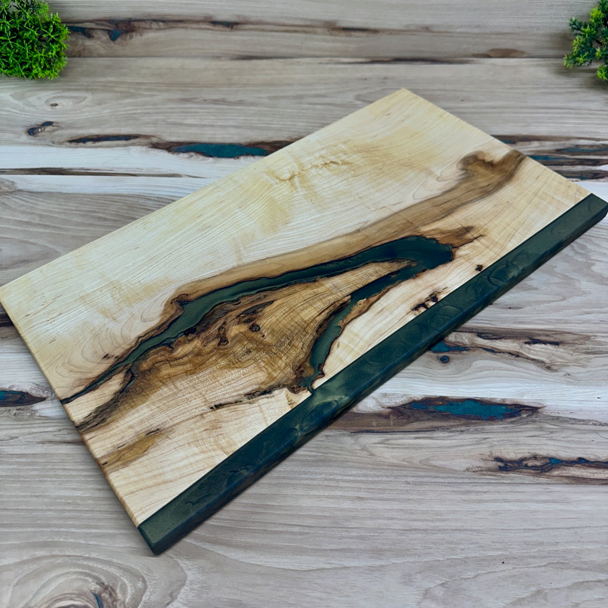 Handcrafted Epoxy Hickory Hardwood Cutting Board