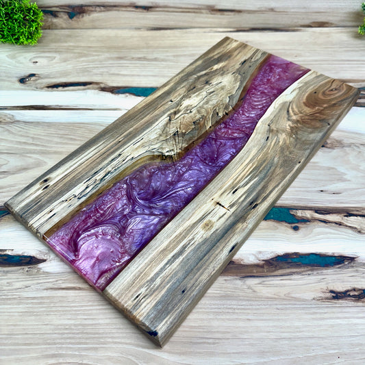 Handcrafted Epoxy Ambrosia Maple Hardwood Cutting Board