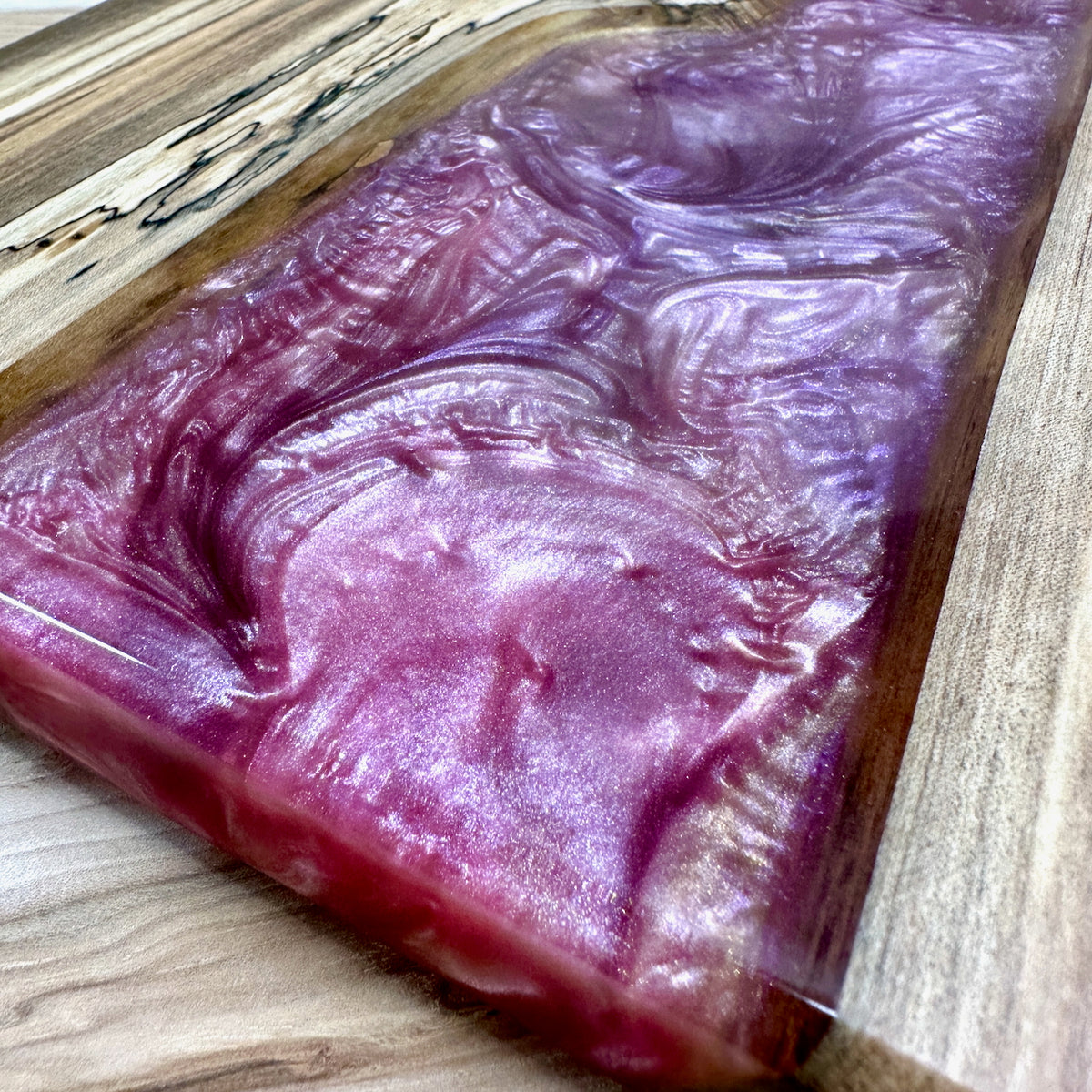 Handcrafted Epoxy Ambrosia Maple Hardwood Cutting Board
