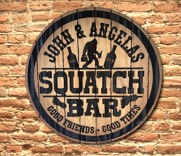 Personalized Pine Engraved Bar Sign