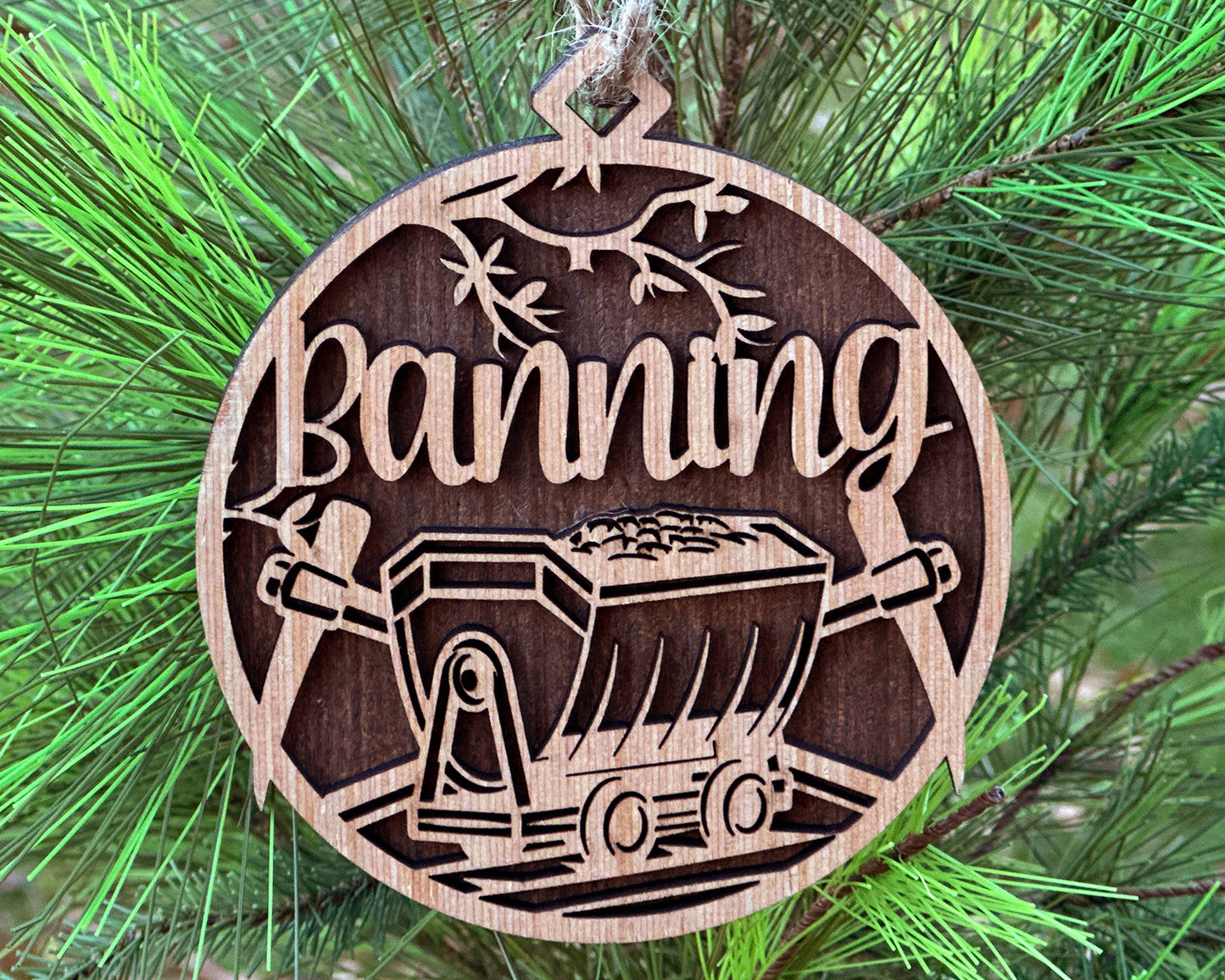 Rustic Banning, PA Wood Ornament