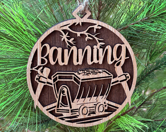 Rustic Banning, PA Wood Ornament