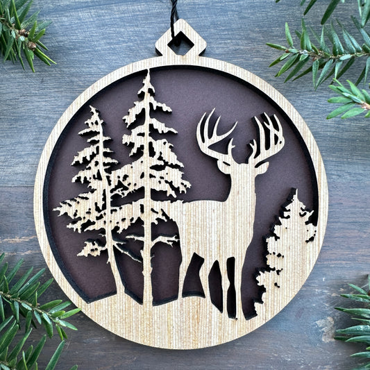 Whitetail Buck Wood Ornament