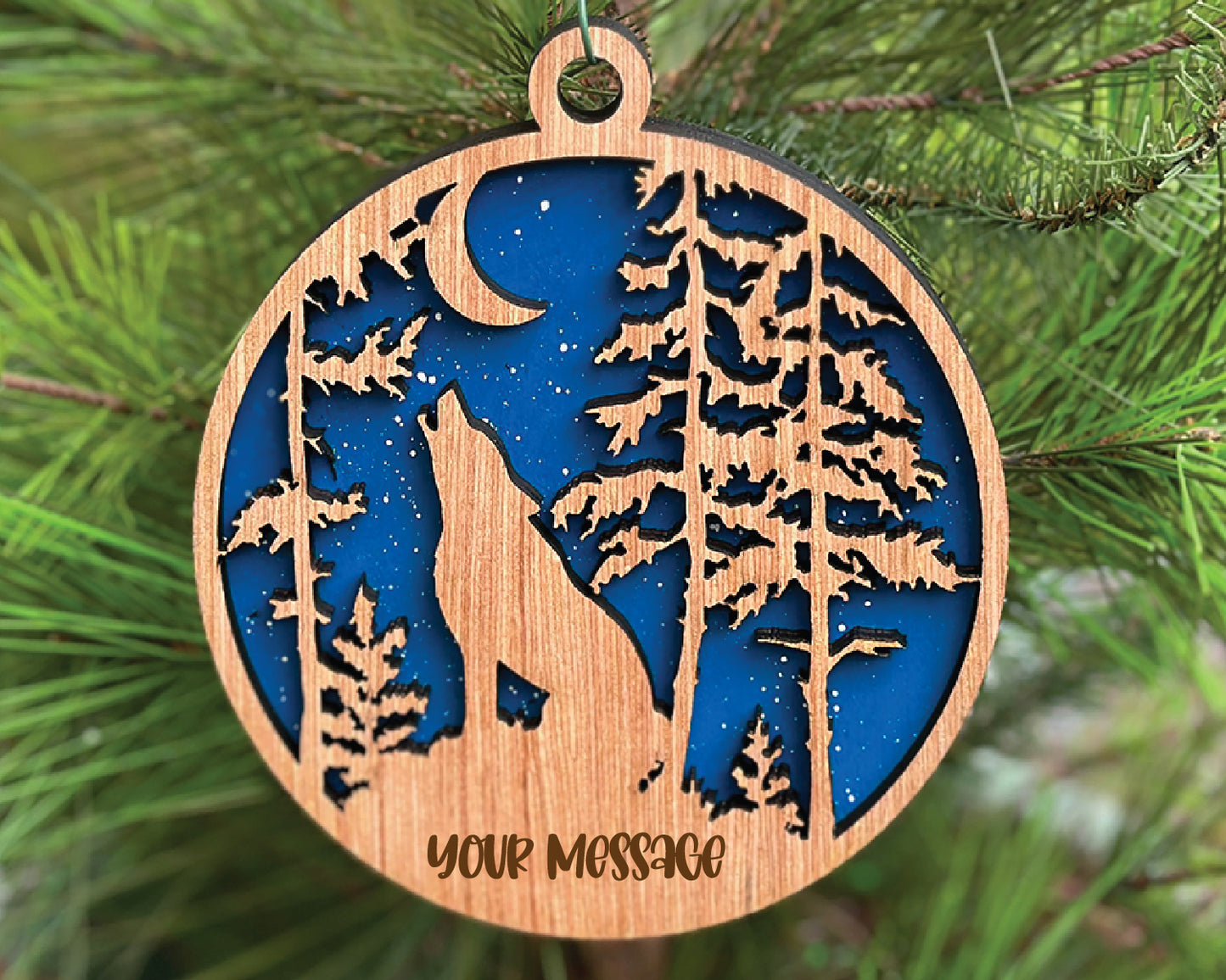 Personalized Wildlife Wolf Ornament