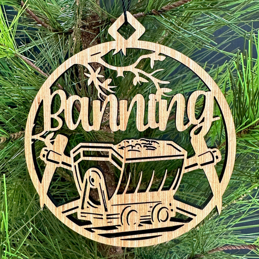 Rustic Banning, PA Wood Ornament