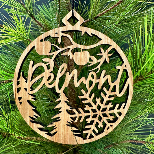 Rustic Delmont, PA Wood Ornament