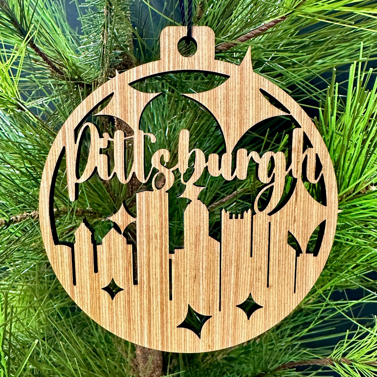 Pittsburgh, PA Wood Ornament