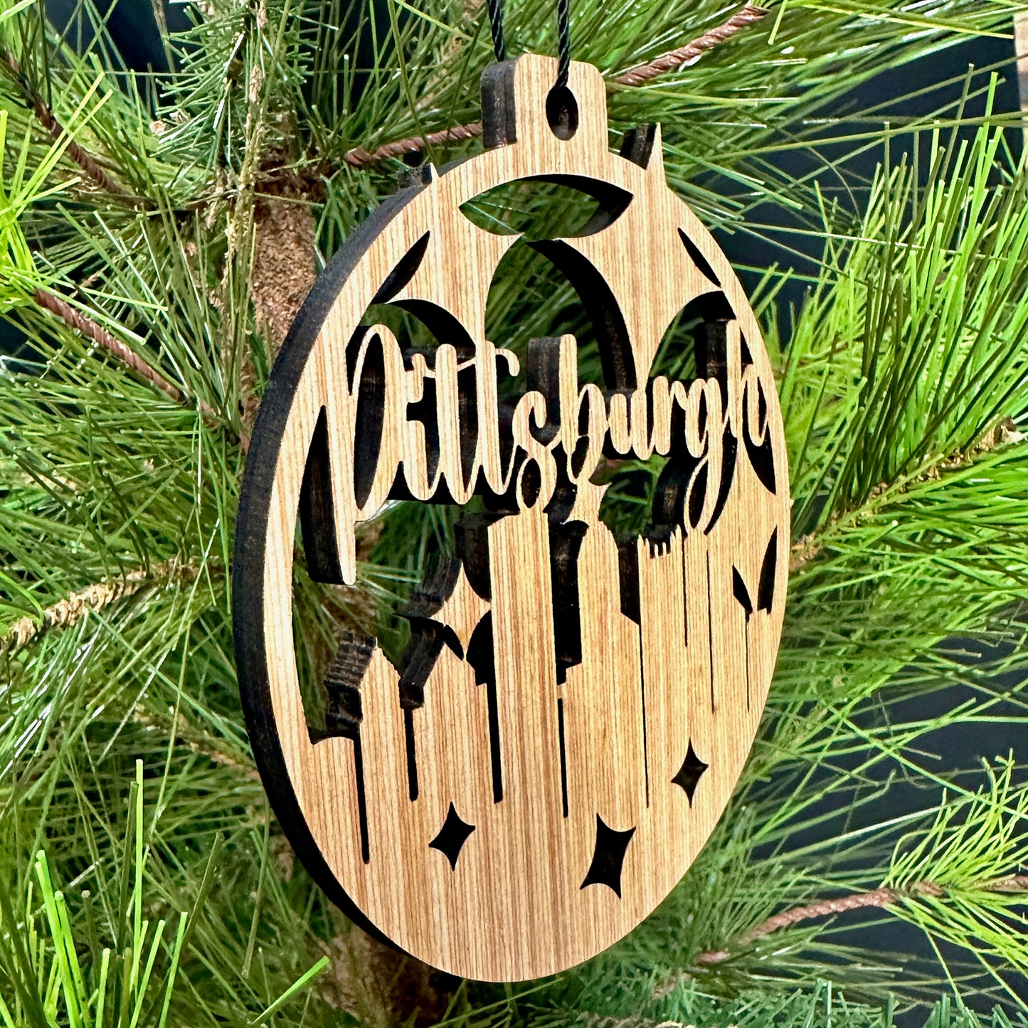 Pittsburgh, PA Wood Ornament