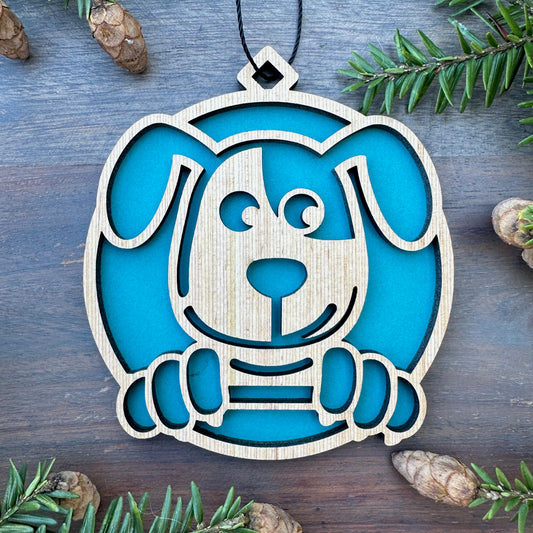 Puppy Wood Ornament - 7 Colors - 2 Sizes