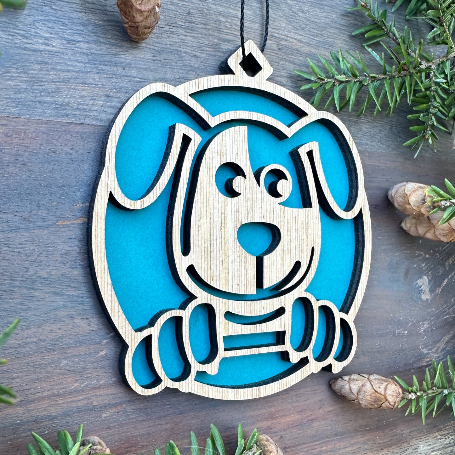 Puppy Wood Ornament - 7 Colors - 2 Sizes